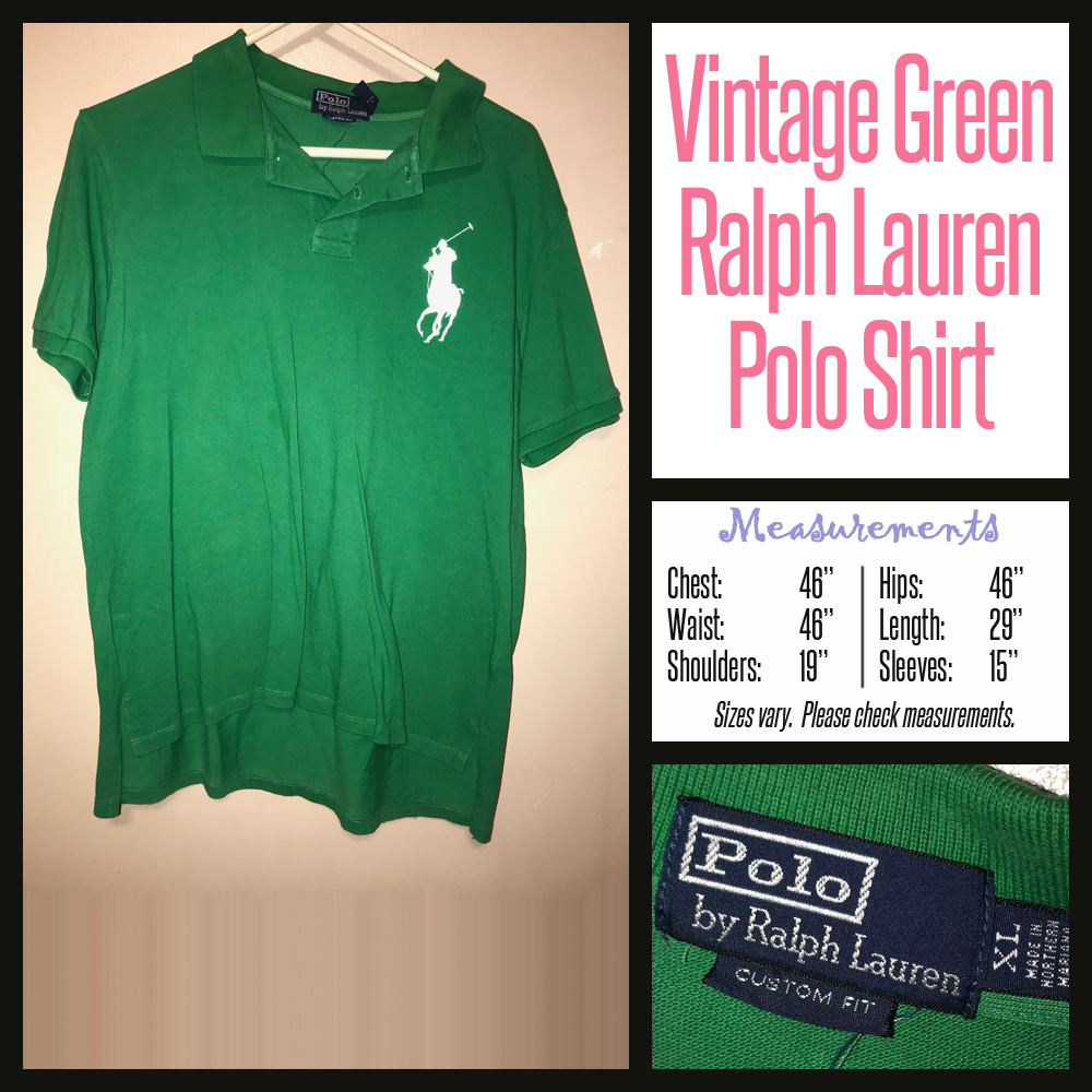 Vintage 90's Green Ralph Lauren Polo Shirt 46B XL Extra Large – Vintage  City Clothing