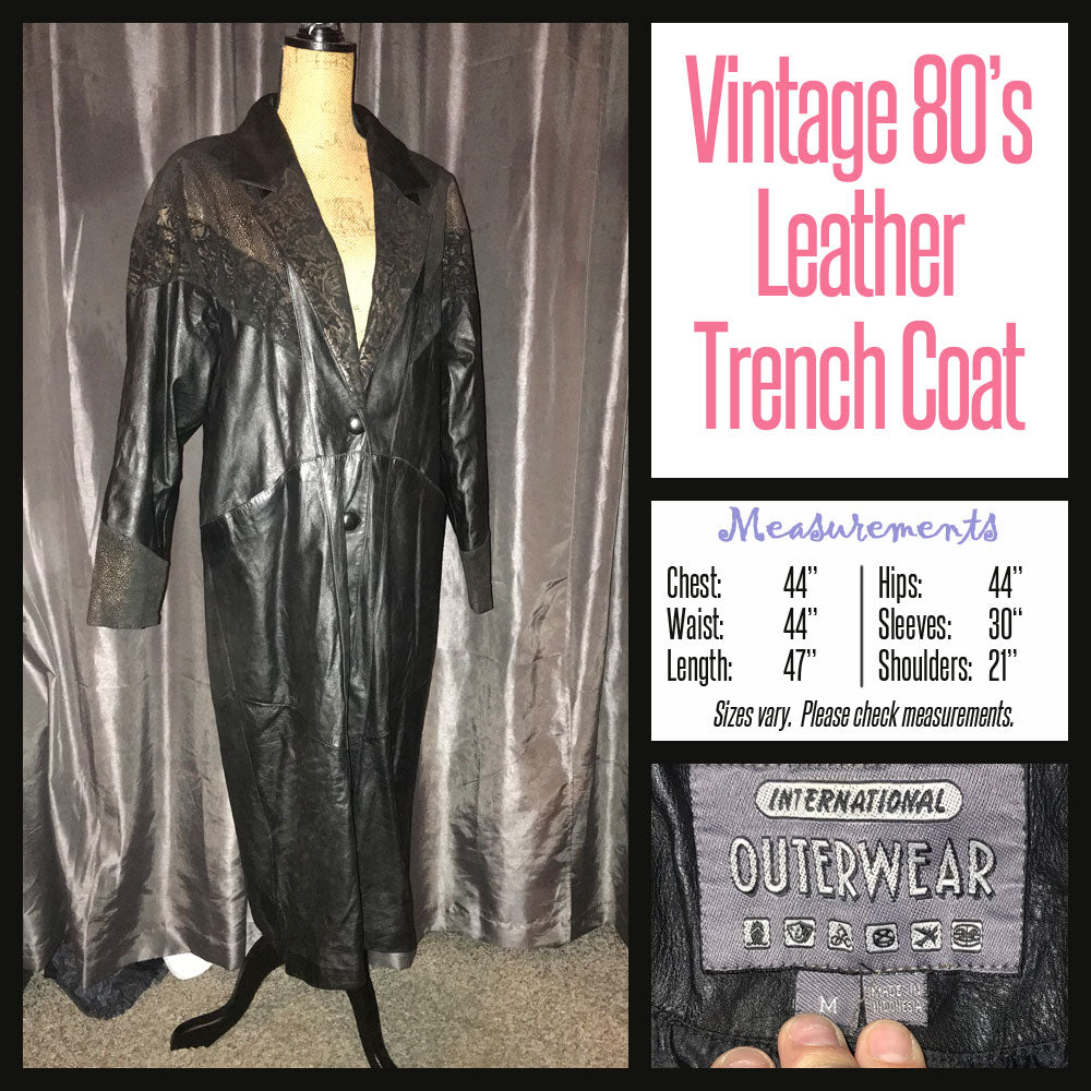 vintage classical trench coat シルバー ベルト Vintage Black Leather Trench Coats – Better Stay Together