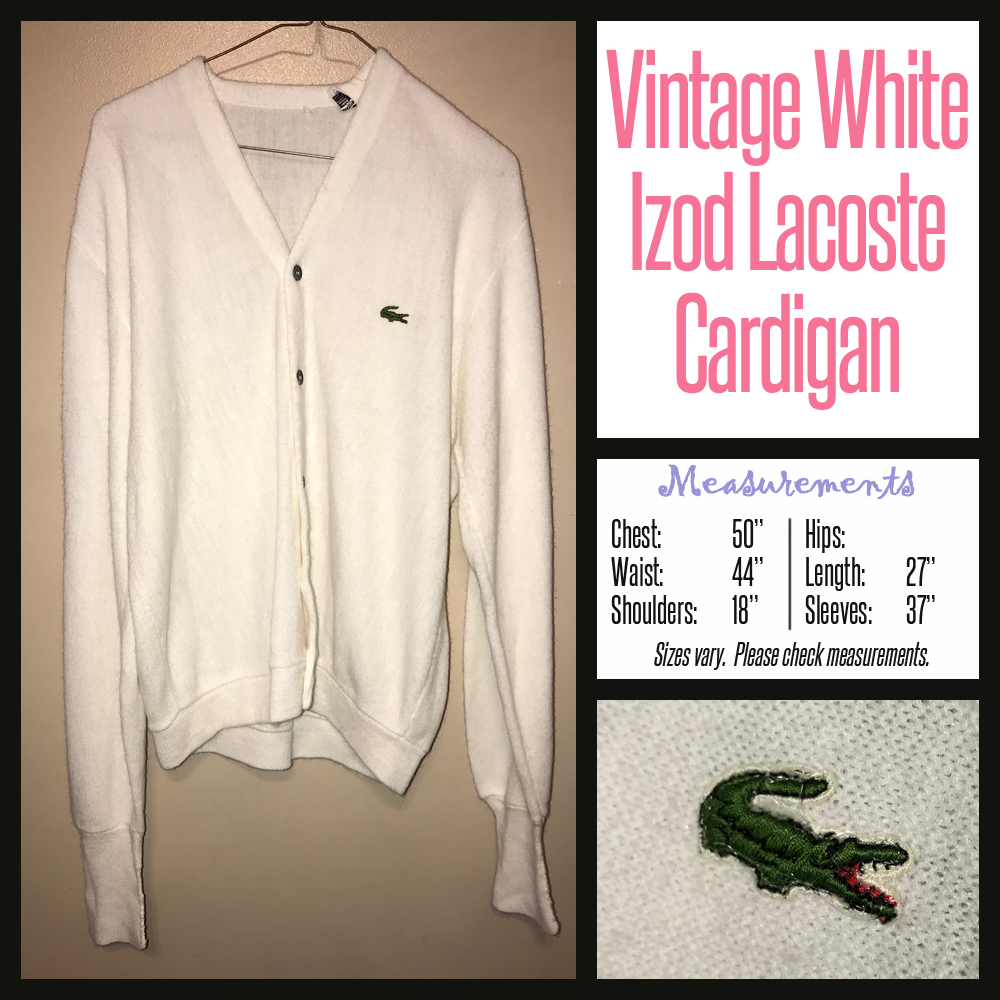 Vintage 80's White Men's Lacoste Izod Sweater 50B XL Extra La – Vintage Clothing