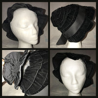 Vintage 50's Black Velvet Bee Hive Style Hat
