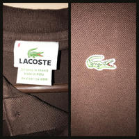 Vintage 80's Brown Lacoste Green Gator Shirt XL Extra Large