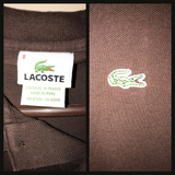 Vintage 80's Brown Lacoste Green Gator Shirt XL Extra Large