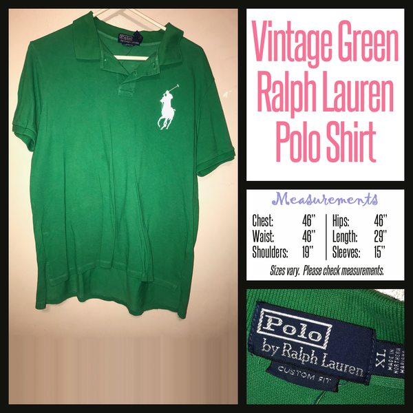 Vintage 90's Green Ralph Lauren Polo Shirt 46B XL Extra Large Vintage 90's Green Ralph Lauren Polo Shirt 46B XL Extra Large