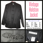 Vintage 80's Halston Black Oriental Jacket 42B XL Extra Large