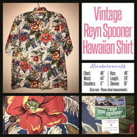 Vintage 80's Reyn Spooner Hawaiian Shirt 46B M Medium