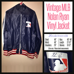 Vintage 80's Navy MLB Nolan Ryan Rain Jacket 46B XL Extra Large